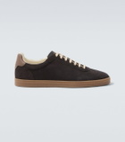 Brunello Cucinelli Leather-trimmed suede sneakers