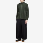 Homme Plissé Issey Miyake Men's Pleated Track Jacket in Deep Green