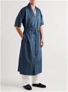 Cleverly Laundry - House Superfine Washed Cotton-Sateen Robe - Blue