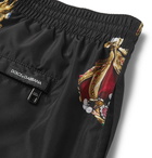 Dolce & Gabbana - Short-Length Printed Swim Shorts - Black