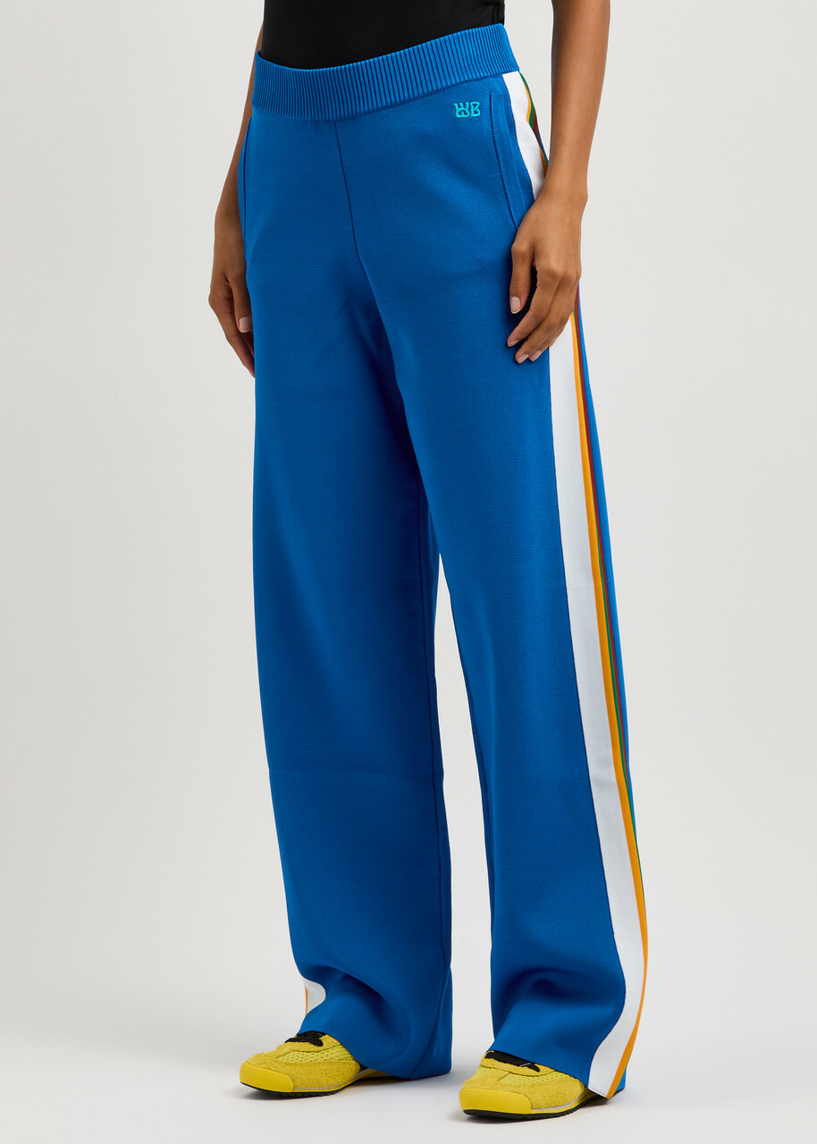 Wales Bonner Tide Knitted Track Pants Blue