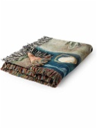 Endless Joy - Fringed Organic Cotton-Jacquard Blanket