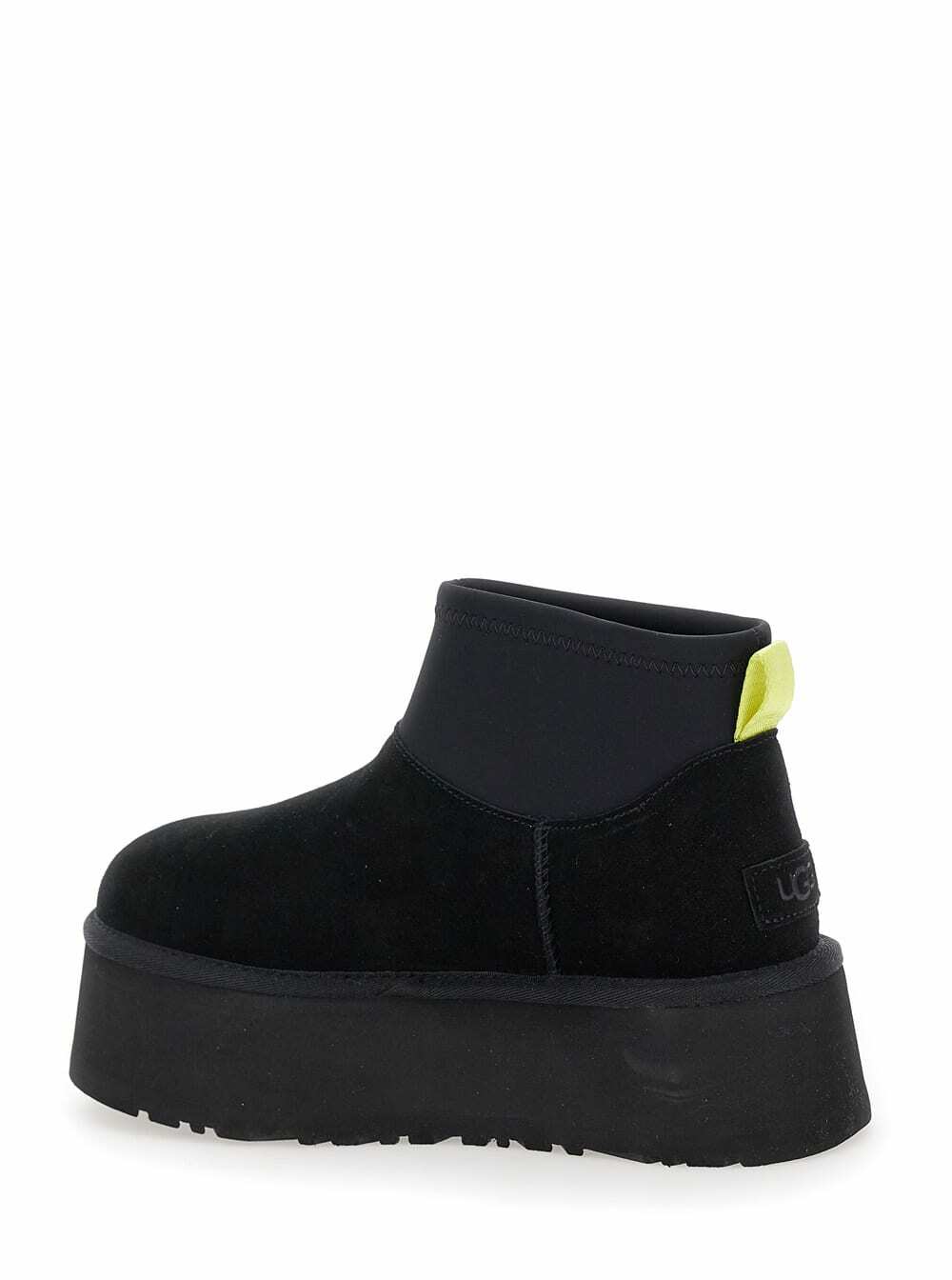 Blackugg Classic Mini Dipper Ankle Boots With Fabric Insert In Suede Woman