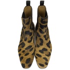 Christian Louboutin Brown Leopard Calf-Hair Roadie Orlato Flat Boots