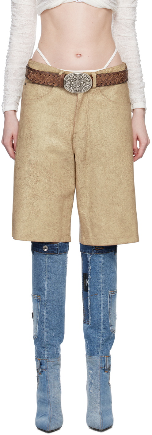 Guess Jeans U.S.A. Beige Cracked Shorts