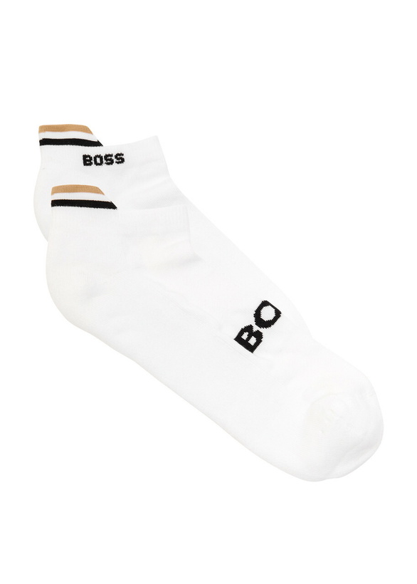 Photo: Boss Striped-intarsia Cotton-blend Trainer Socks set of two White