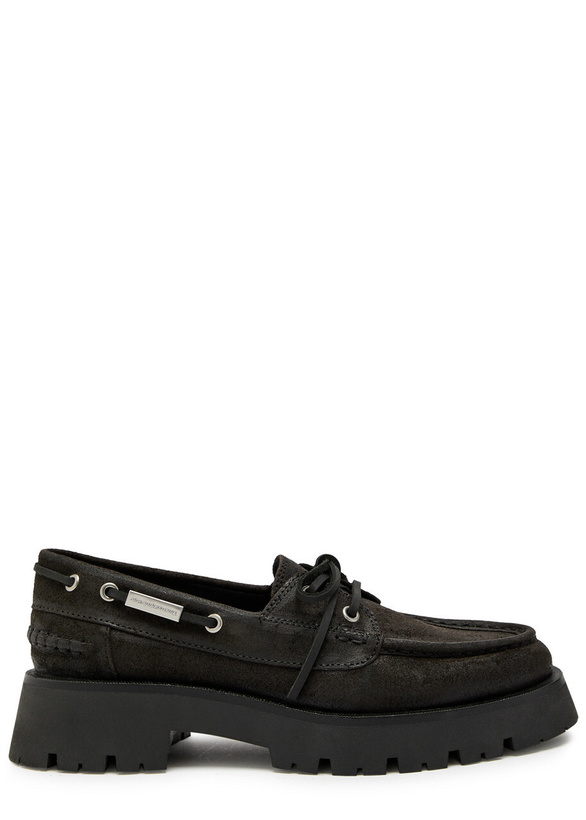 Photo: Alexander Wang Carson 50 Waxed Suede Boat Shoes Brown