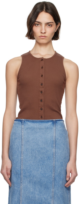 Photo: JW Anderson Brown Buttoned Tank Top