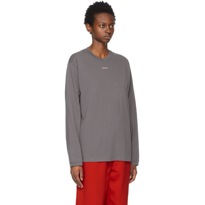 Ambush SSENSE Exclusive Grey XL Logo Long Sleeve T-Shirt Ambush