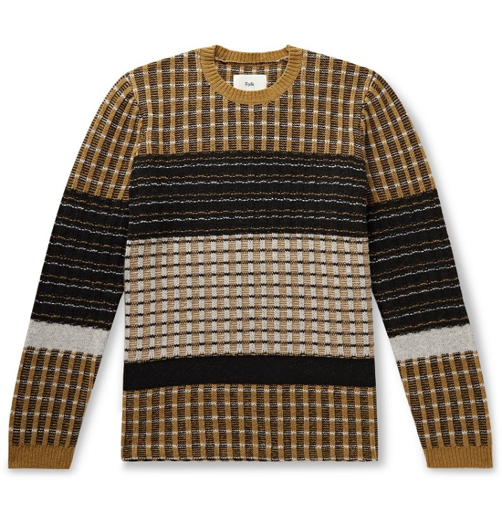 Photo: Folk - Fraction Ribbed Wool-Blend Sweater - Yellow