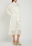 Our Legacy Frill Embroidered Woven Shorts White