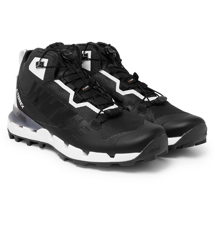 Photo: adidas Consortium - White Mountaineering Terrex Fast GORE-TEX and Mesh Sneakers - Black