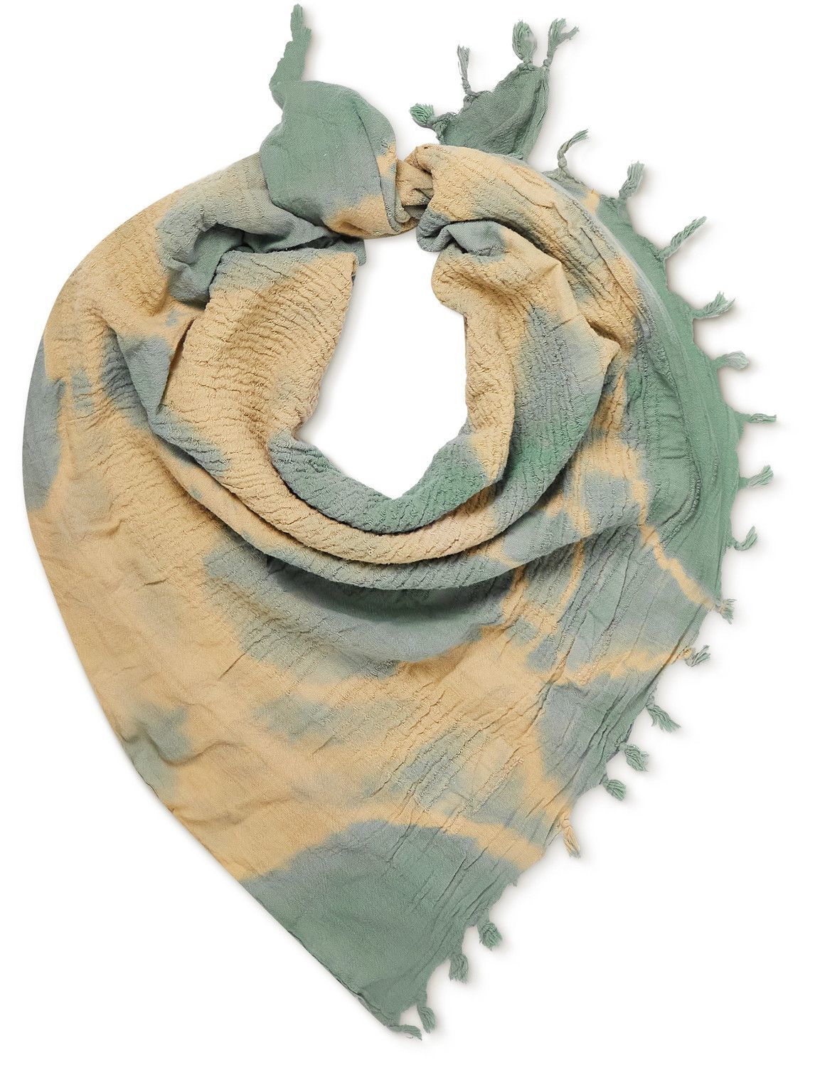 Nicholas Daley - Tasseled Tie-Dyed Cotton-Gauze Scarf Nicholas Daley