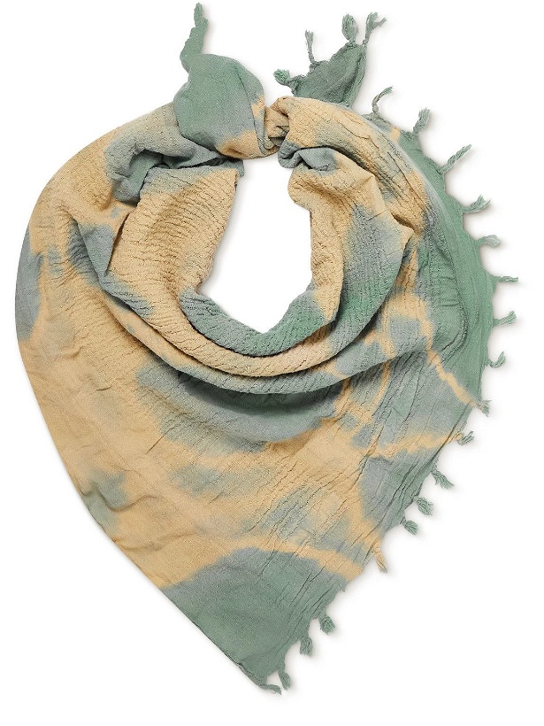 Photo: Nicholas Daley - Tasseled Tie-Dyed Cotton-Gauze Scarf