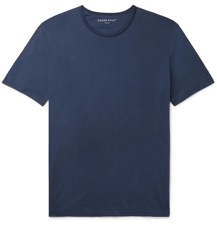 Photo: DEREK ROSE - Riley 1 Pima Cotton-Jersey T-Shirt - Blue