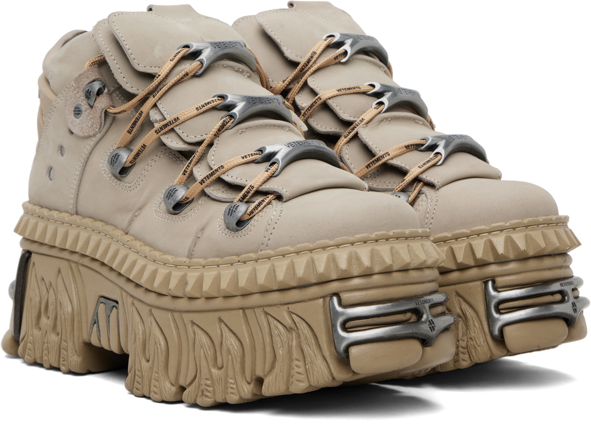 VETEMENTS Taupe New Rock Edition Fire Platform Sneakers