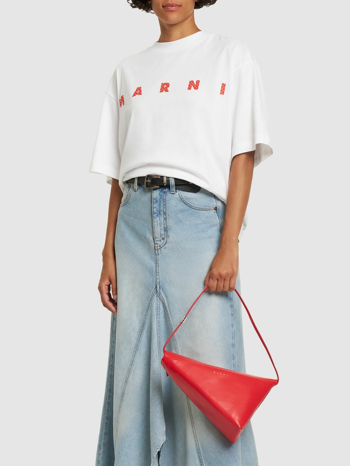 MARNI PRISMA プリズマ トライアングルレザーバッグ ホワイト MARNI マルニ PRISMA プリズマ トライアングルレザーバッグ