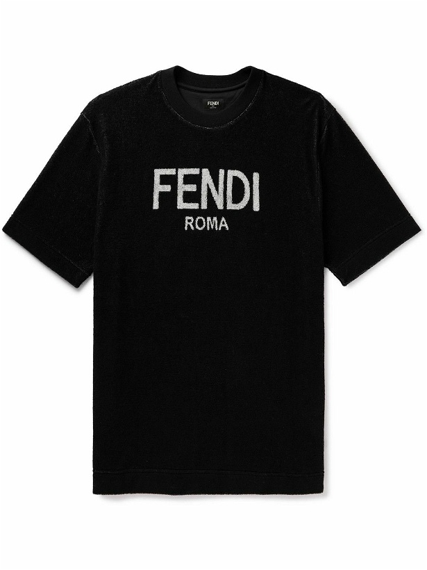 Photo: Fendi - Logo-Print Cotton-Blend Terry Sweatshirt - Black
