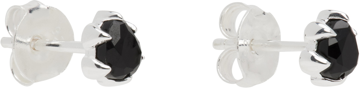Stolen Girlfriends Club Silver Micro Onyx Stud Earrings
