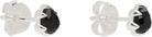 Stolen Girlfriends Club Silver Micro Onyx Stud Earrings