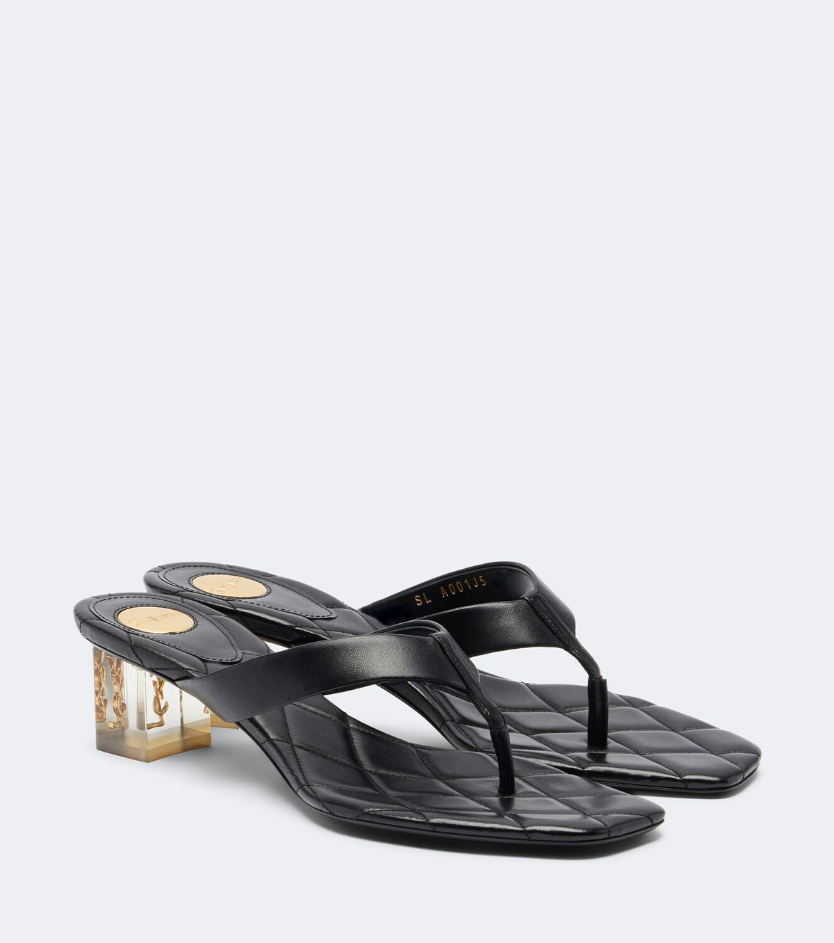 Saint Laurent Sip Cassandre leather thong sandals