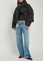 Alexander Wang Logo-embroidered Quilted Shell Jacket Black