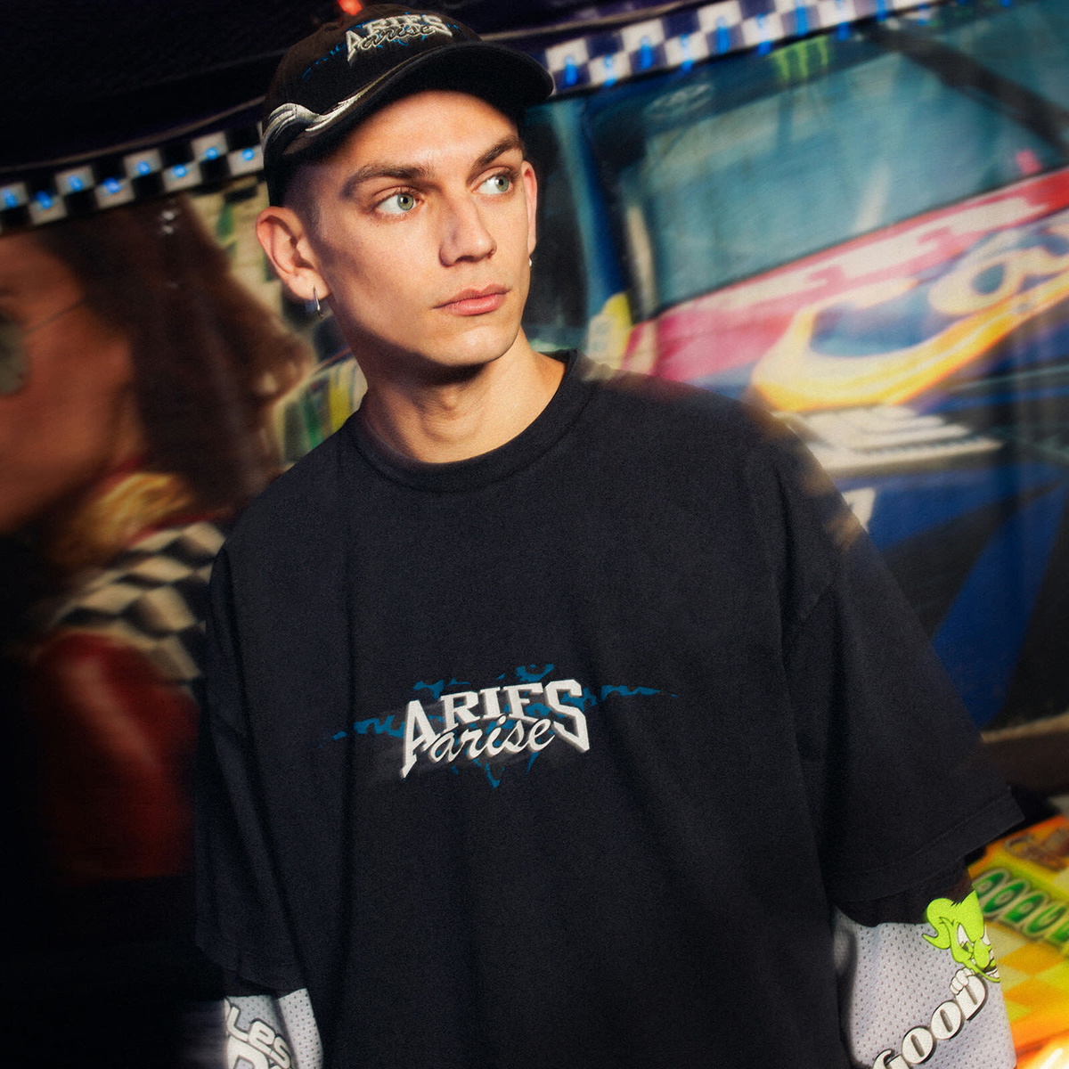 END. x Aries Moto Dodgem T-Shirt in Black