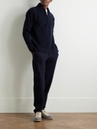 SEASE - Virgin Wool and Cashmere-Blend Half-Zip Sweater - Blue