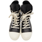 Rick Owens Black Calfskin High Sneakers