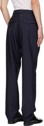 Maison Margiela Navy Pleated Trousers