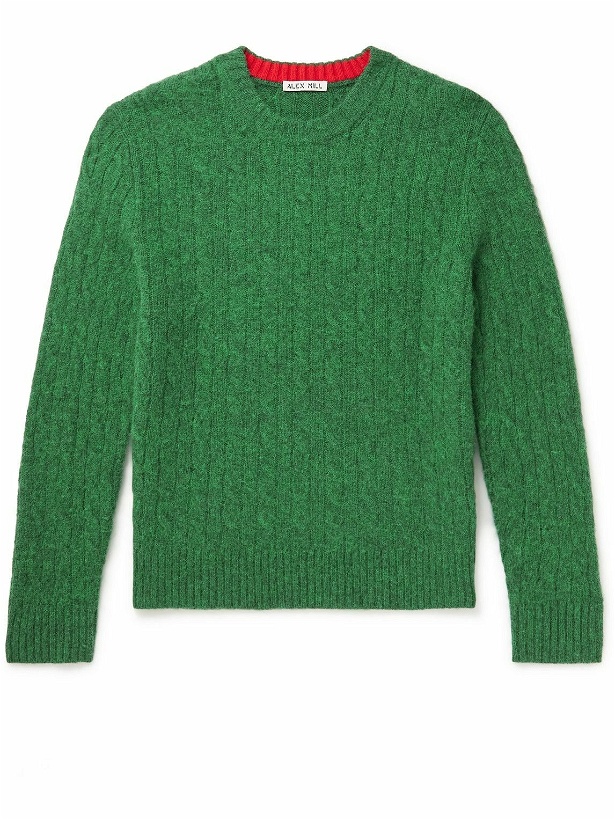 Photo: Alex Mill - Pilly Cable-Knit Merino Wool-Blend Sweater - Green