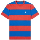 Polo Ralph Lauren Men's Block Stripe T-Shirt in Post Red/Blue Saturn