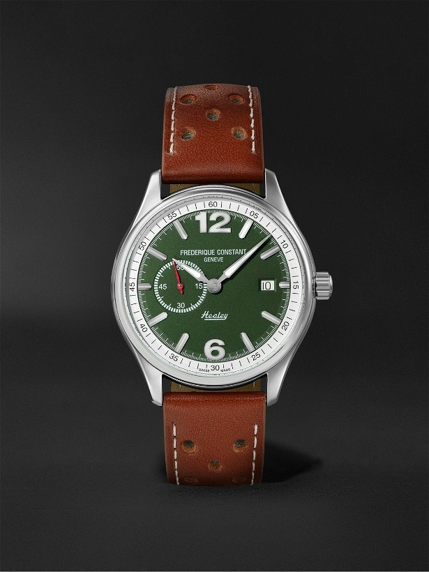 Photo: Frederique Constant - Vintage Rally Healey Limited Edition Automatic 40mm Stainless Steel and Leather Watch, Ref No. FC-345HGRS5B6 - Green