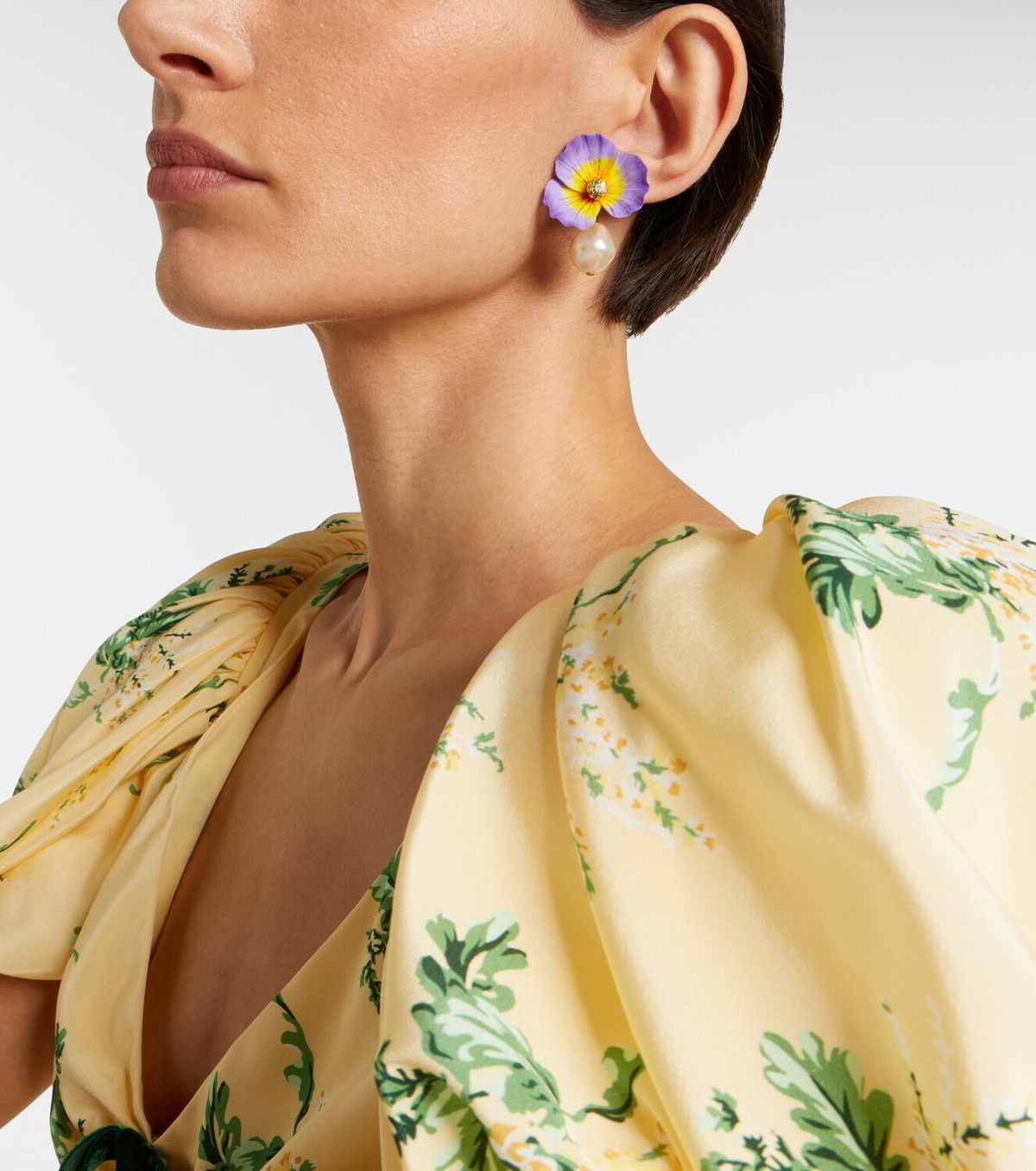 Jennifer Behr Embellished floral drop earrings