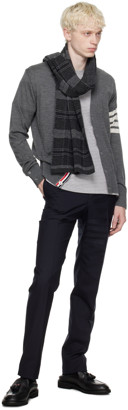 Thom Browne Gray Check Scarf