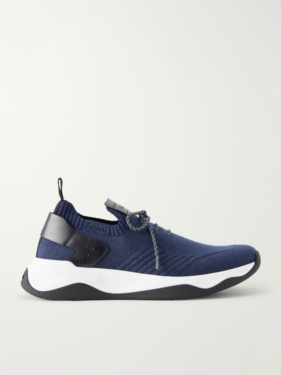 Berluti - Shadow Leather-Trimmed Mesh Sneakers - Blue