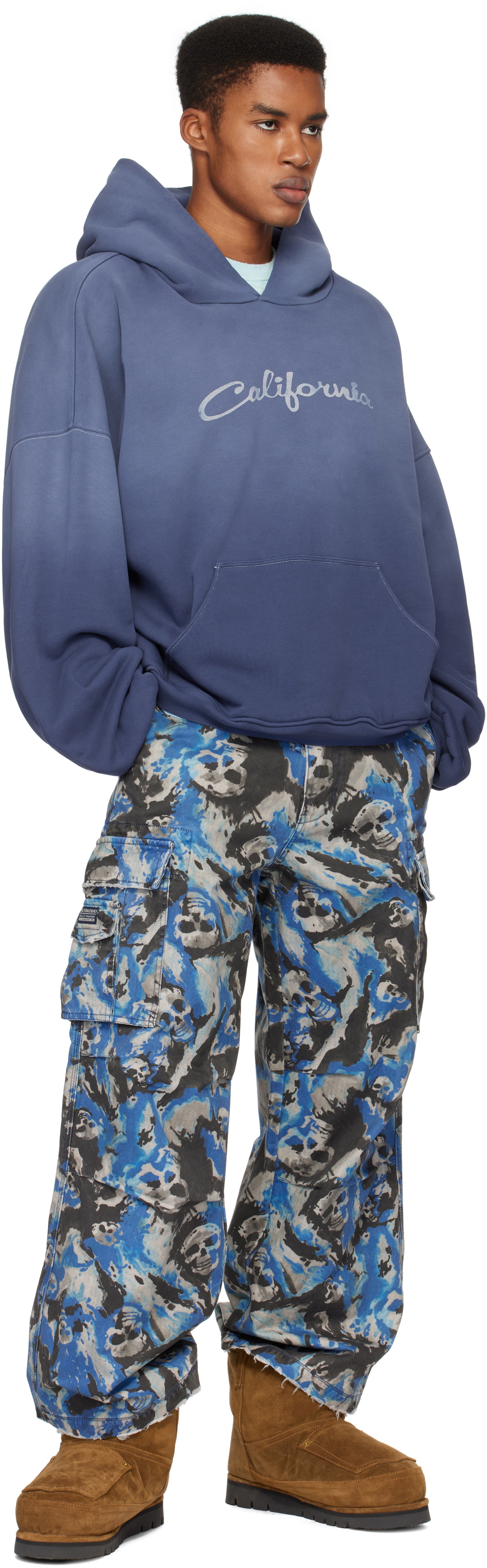 ERL Blue 'California' Hoodie ERL