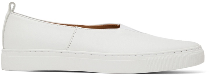 Photo: LE17SEPTEMBRE White Leather V-Cut Sneakers