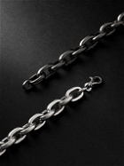 AS29 - Lock Medium Blackened and White Gold Diamond Necklace