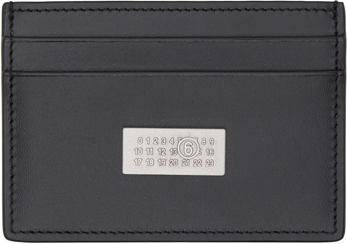 MM6 Maison Margiela Black Numeric Leather Card Holder