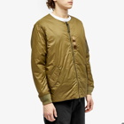 Taion Men's x Beams Lights Reversible MA-1 Down Jacket in Olive/Beige