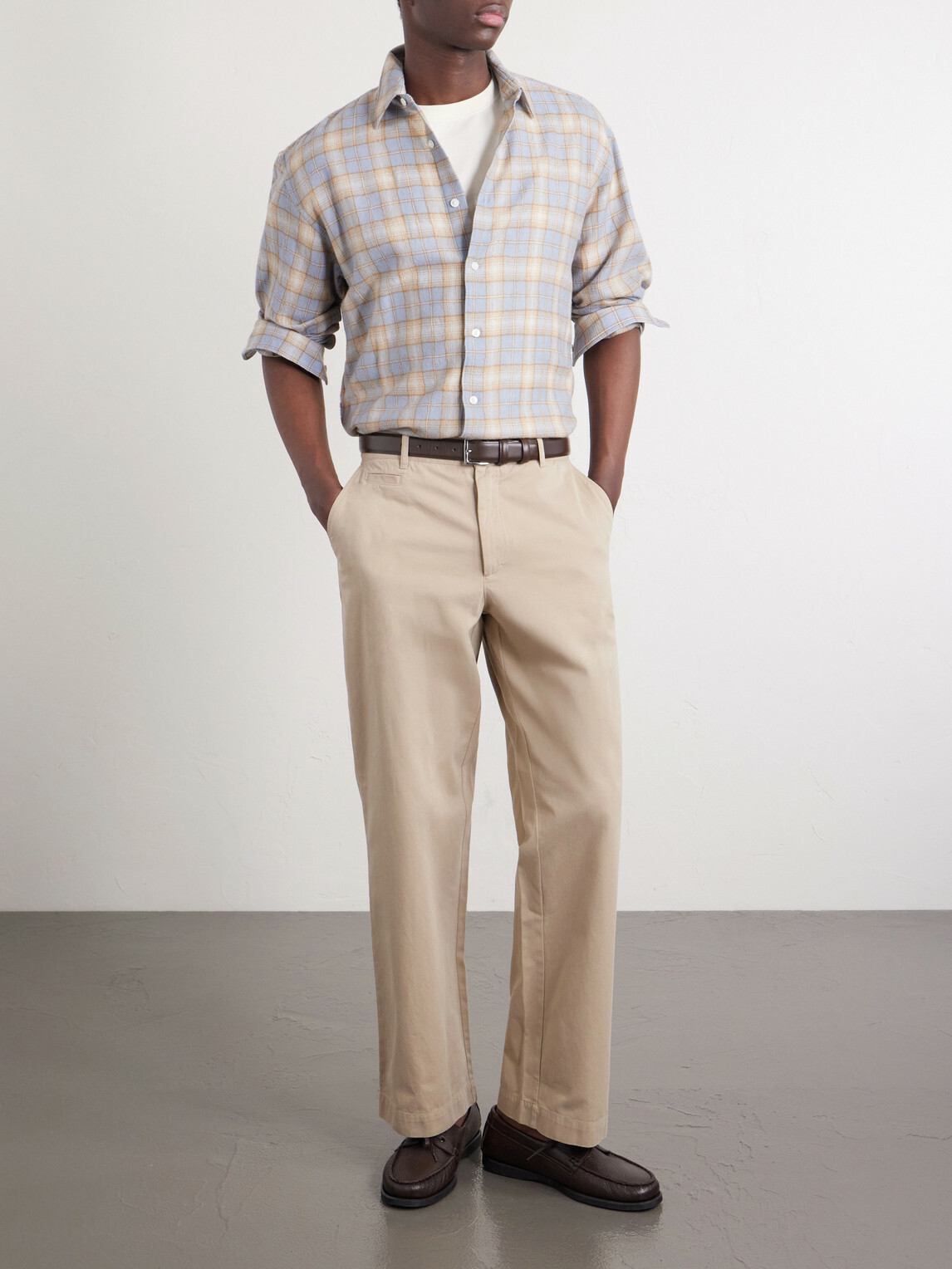 Portuguese Flannel - Labura Straight-Leg Organic Cotton-Twill Trousers - Neutrals
