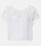 Nili Lotan Caila crochet-trimmed ramie top