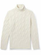 Thom Sweeney - Cable-Knit Cashmere Rollneck Sweater - Neutrals