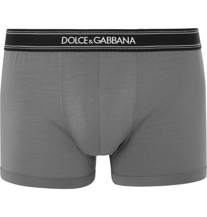 Photo: Dolce & Gabbana - Stretch-Cotton Boxer Briefs - Gray