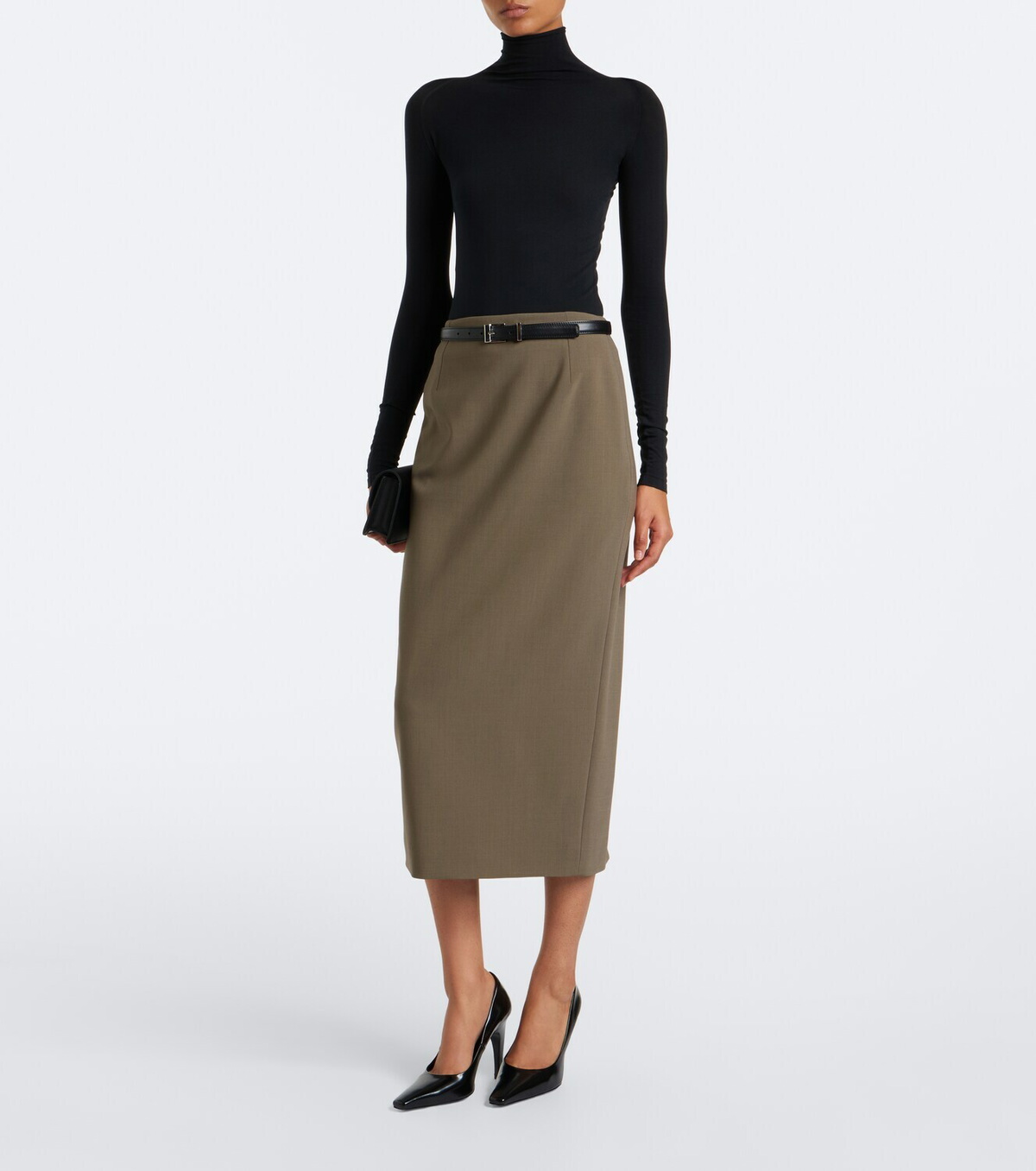 Mugler Wool-blend pencil skirt