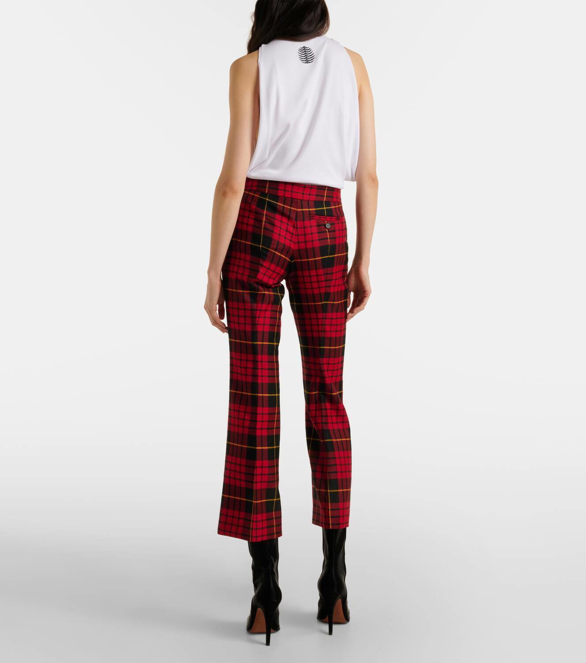Alexander McQueen Tartan wool flared pants Alexander McQueen