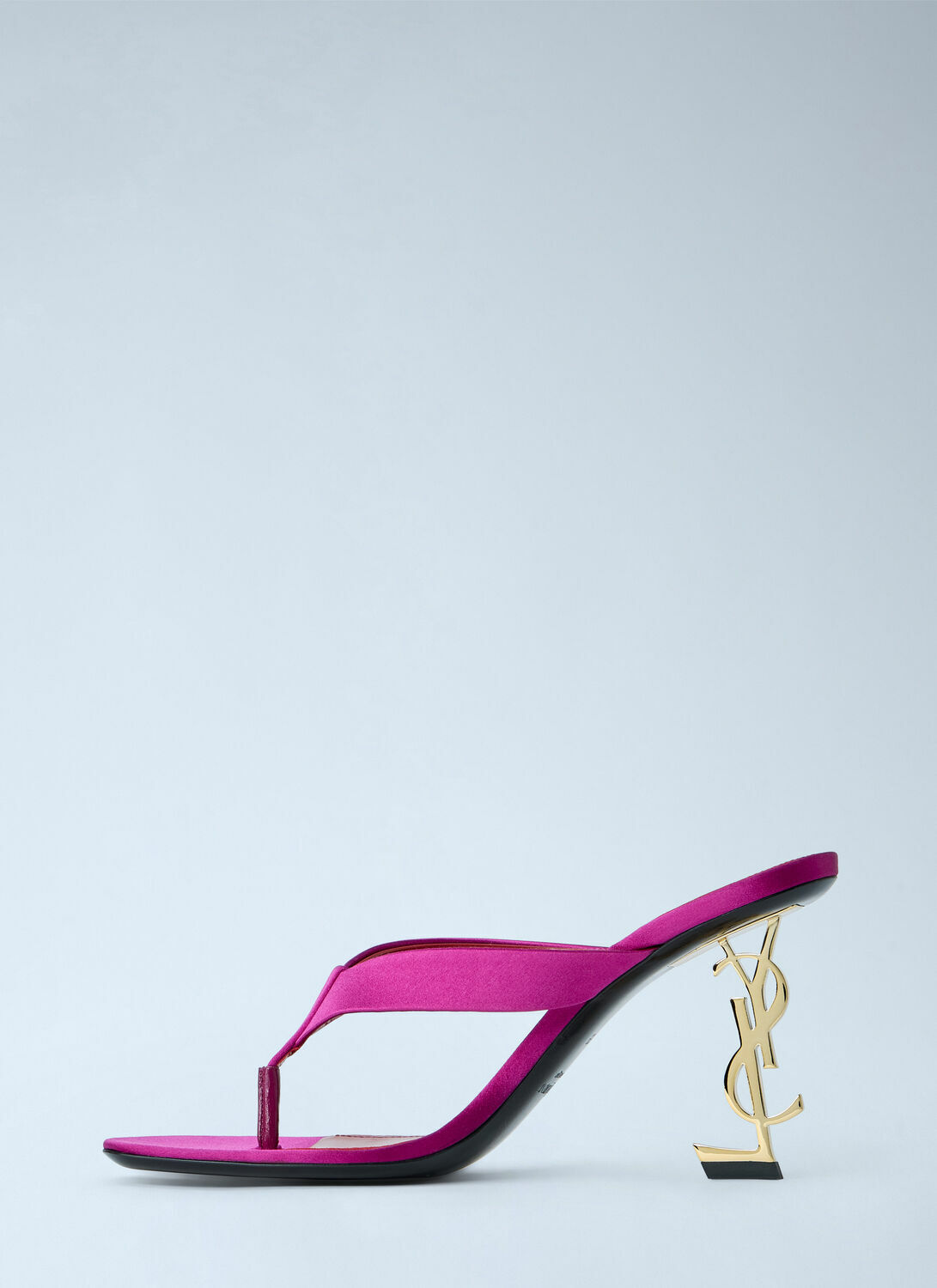 Saint Laurent Opyum Satin Thong Mule Sandals