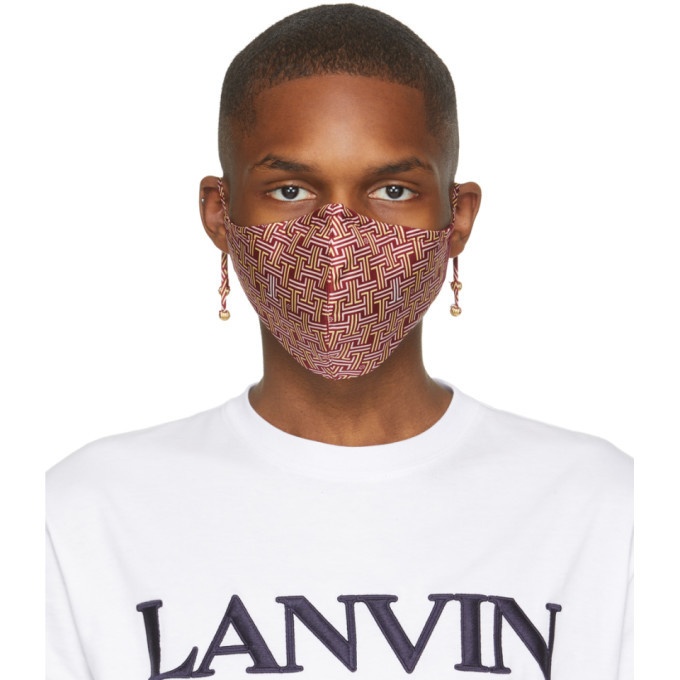 Photo: Lanvin Burgundy JL Maze Face Mask