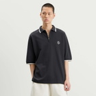 END. Piquet Polo in Cinder Black/Off White